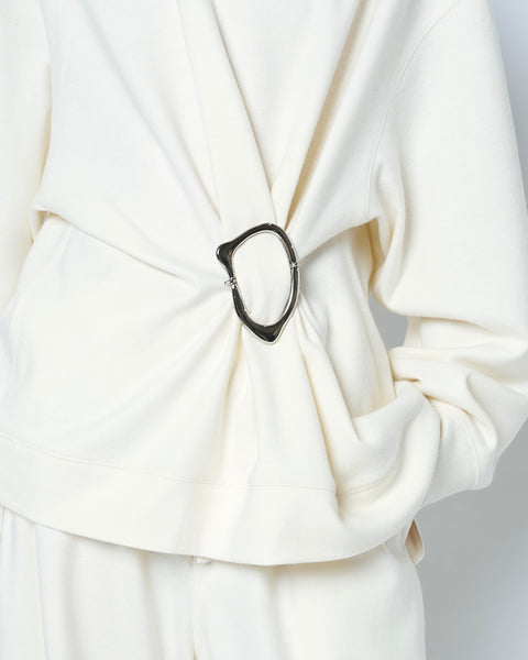 OATH - VIRGIN WOOL GATHERED SWEATER WITH BUCKLE