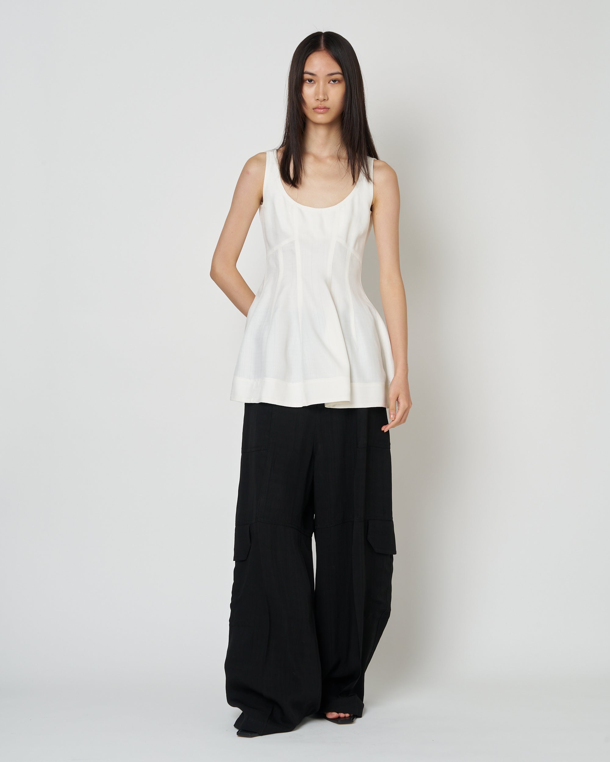 【PRE ORDER】NICE - ROUND NECK PEPLUM TOP