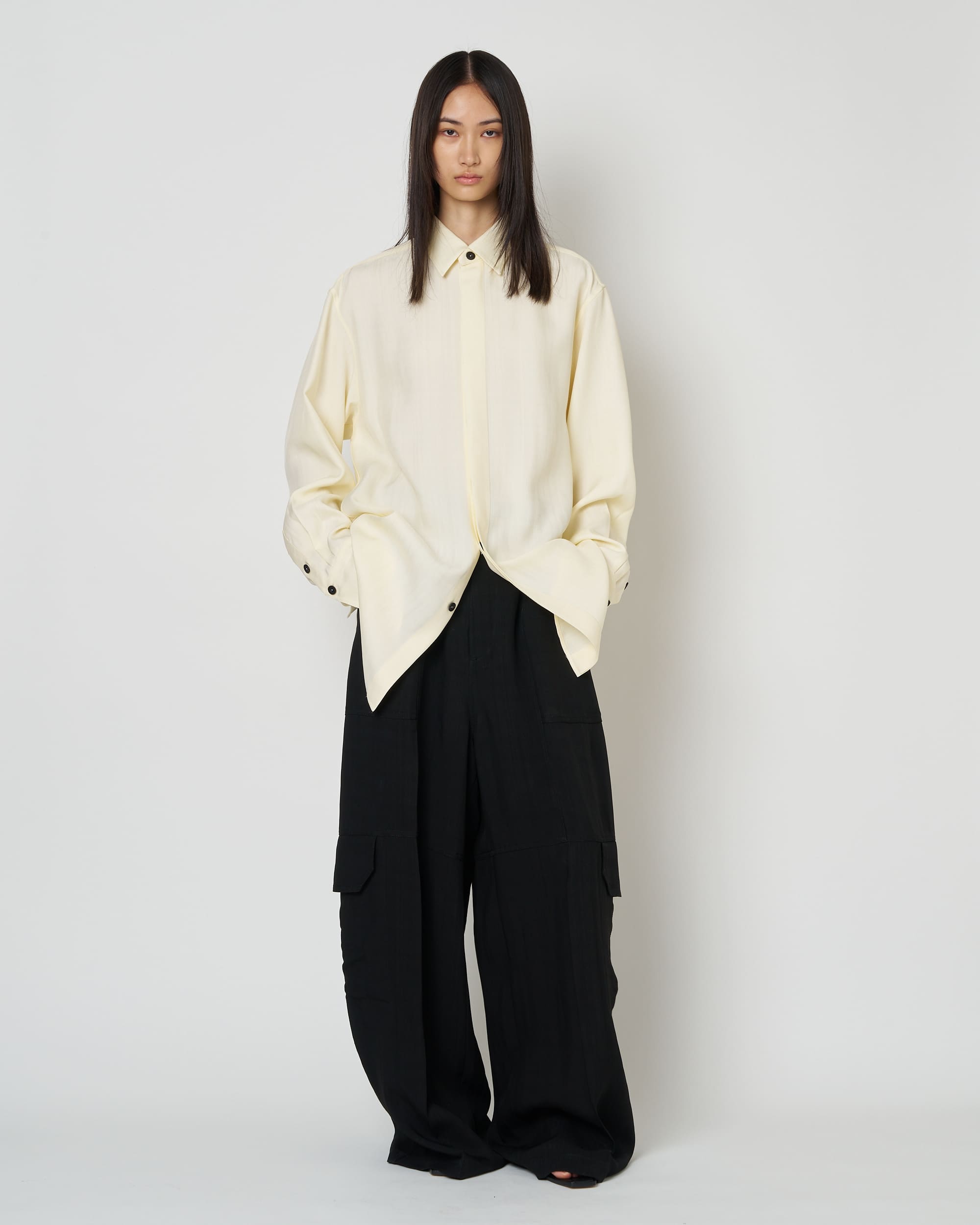 NAVIA - REMOVABLE COLLAR VISCOSE SHIRT