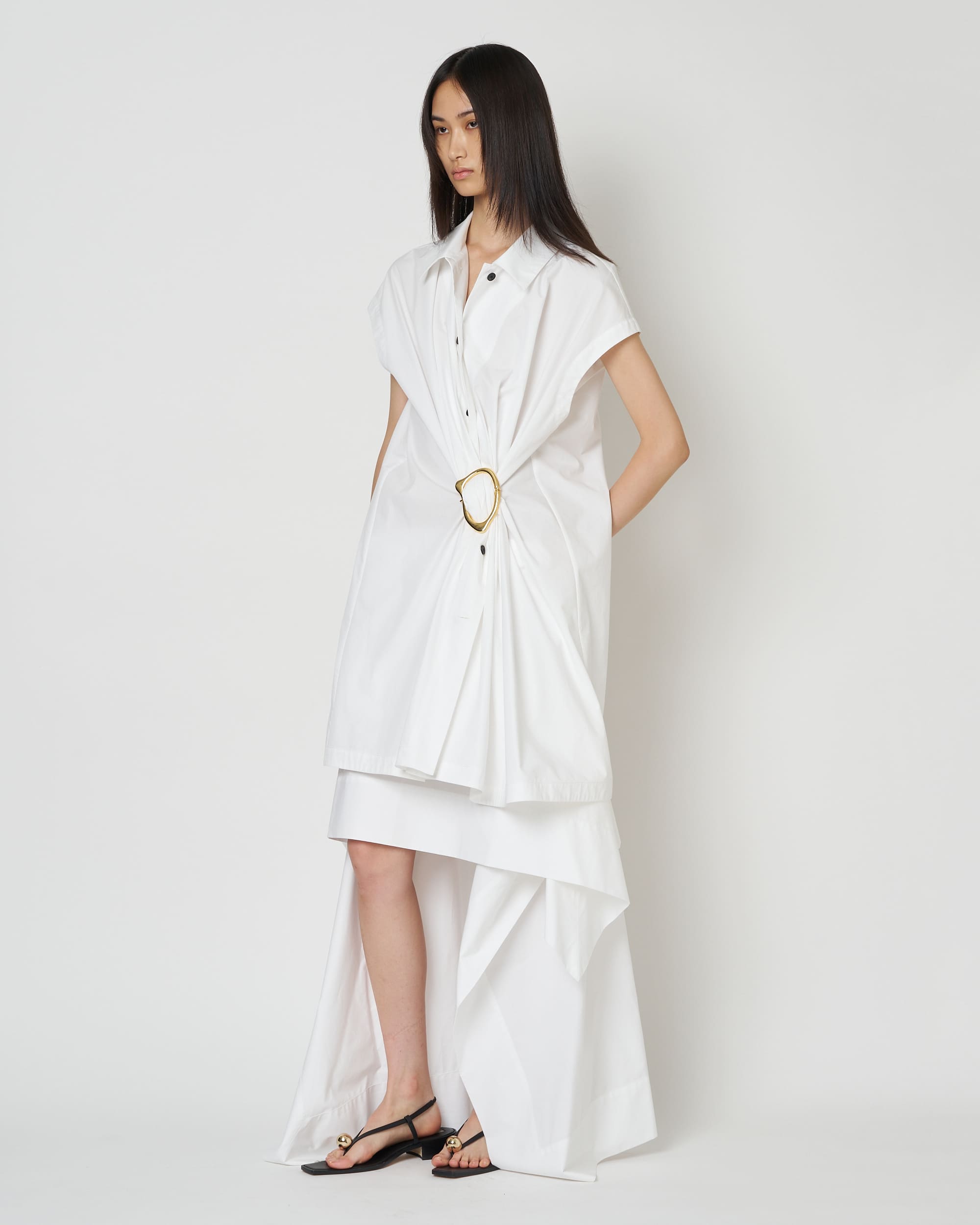 NOA - COTTON GATHERED TOP WITH BUCKLE