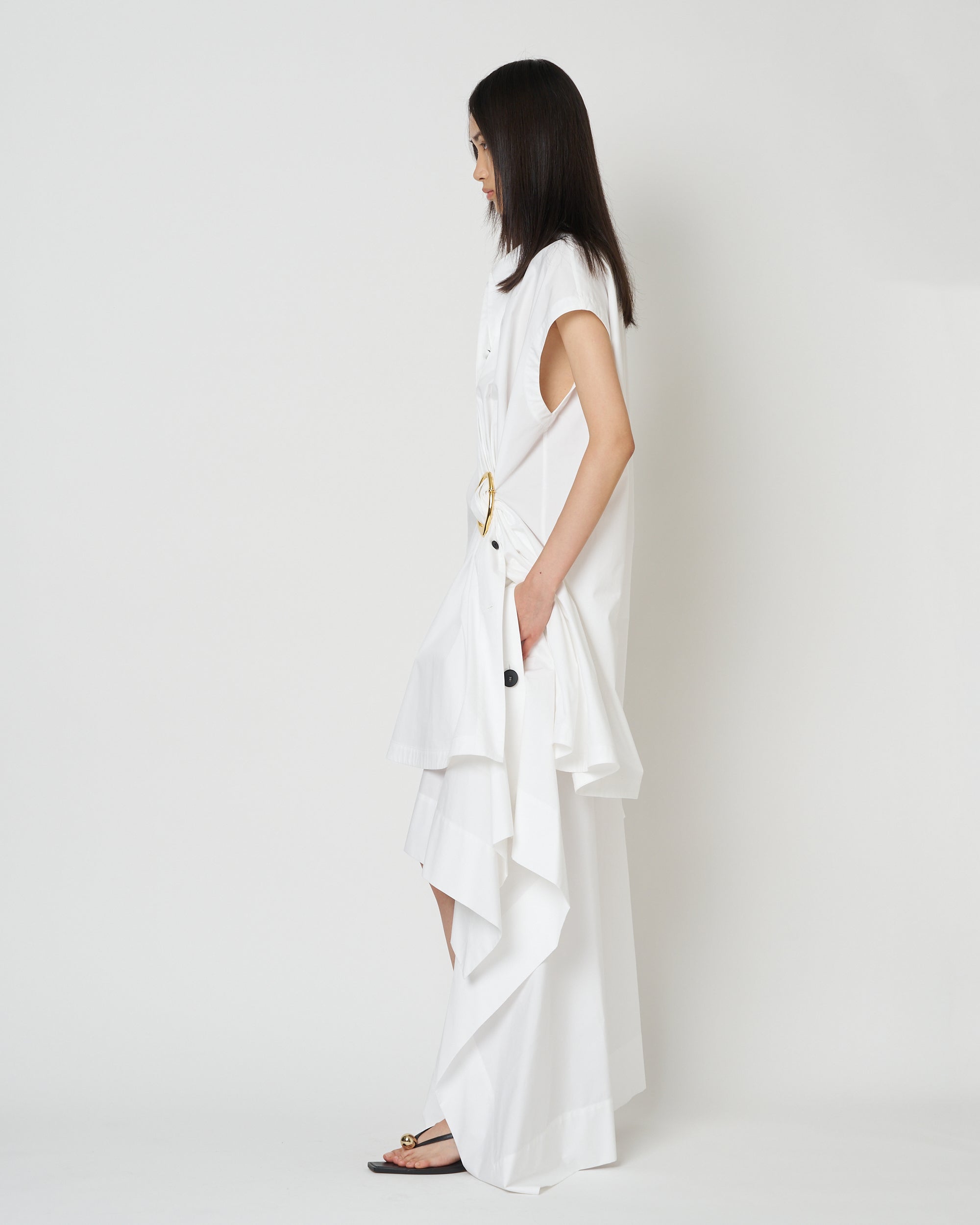 【PRE ORDER】NOA - COTTON GATHERED TOP WITH BUCKLE