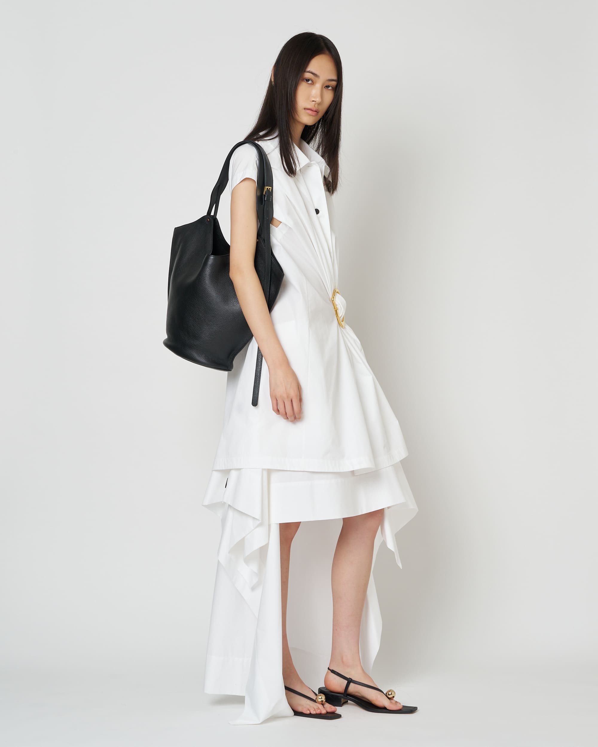 NOA - COTTON GATHERED TOP WITH BUCKLE