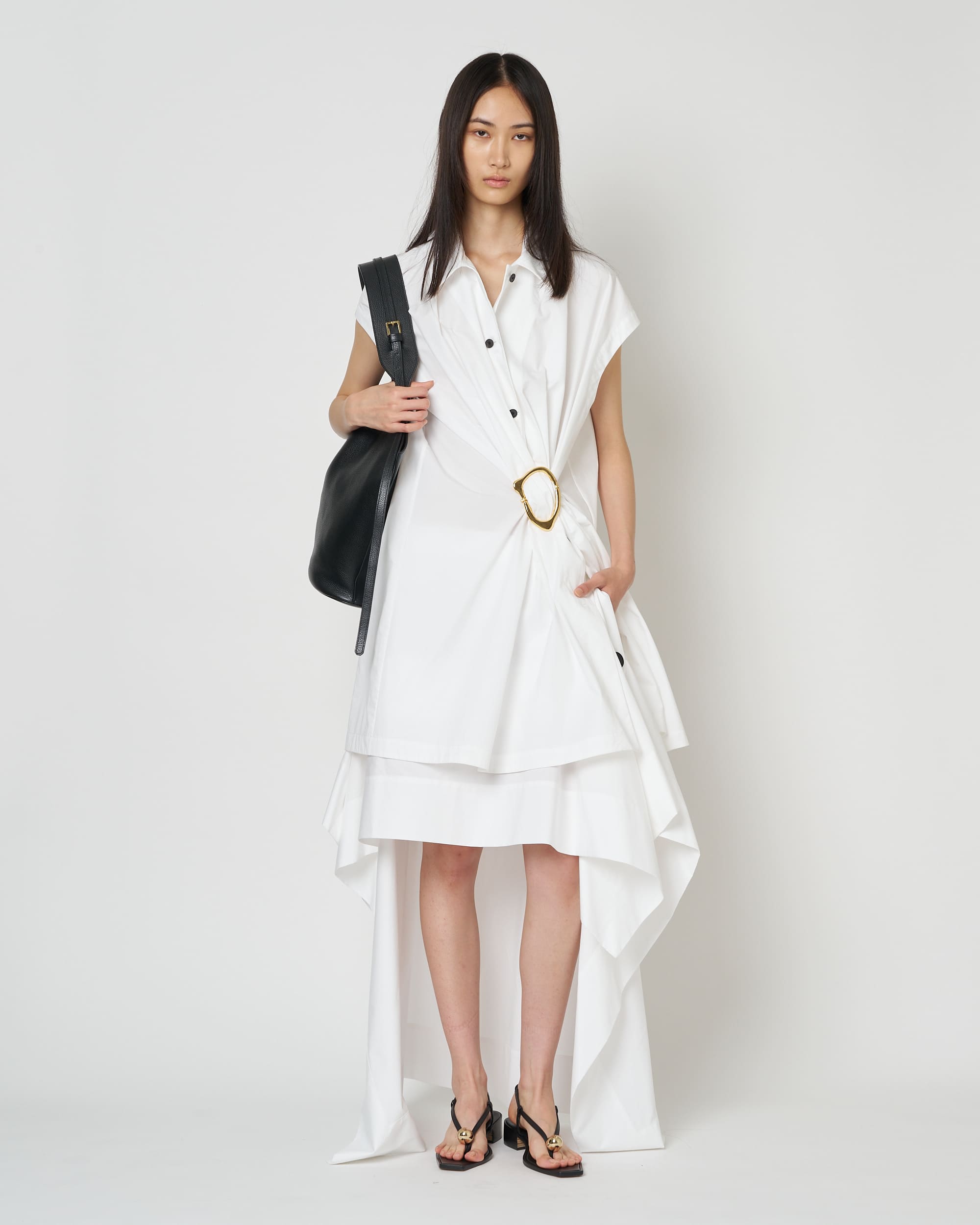 NOA - COTTON GATHERED TOP WITH BUCKLE