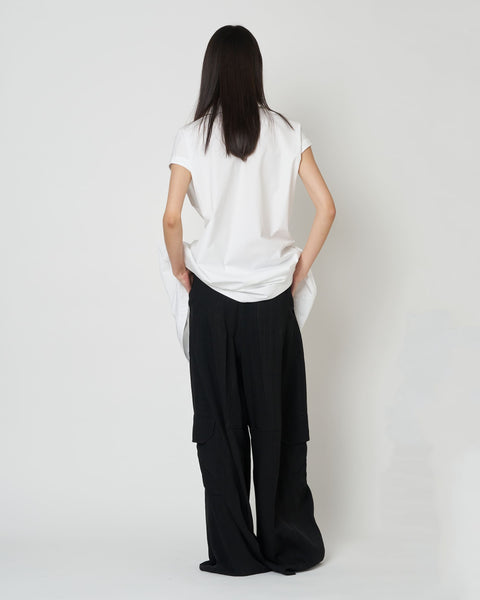 NOA - COTTON GATHERED TOP WITH BUCKLE