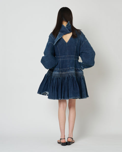 【PRE ORDER】NALITA - SMOCK EMBROIDERY DENIM DRESS