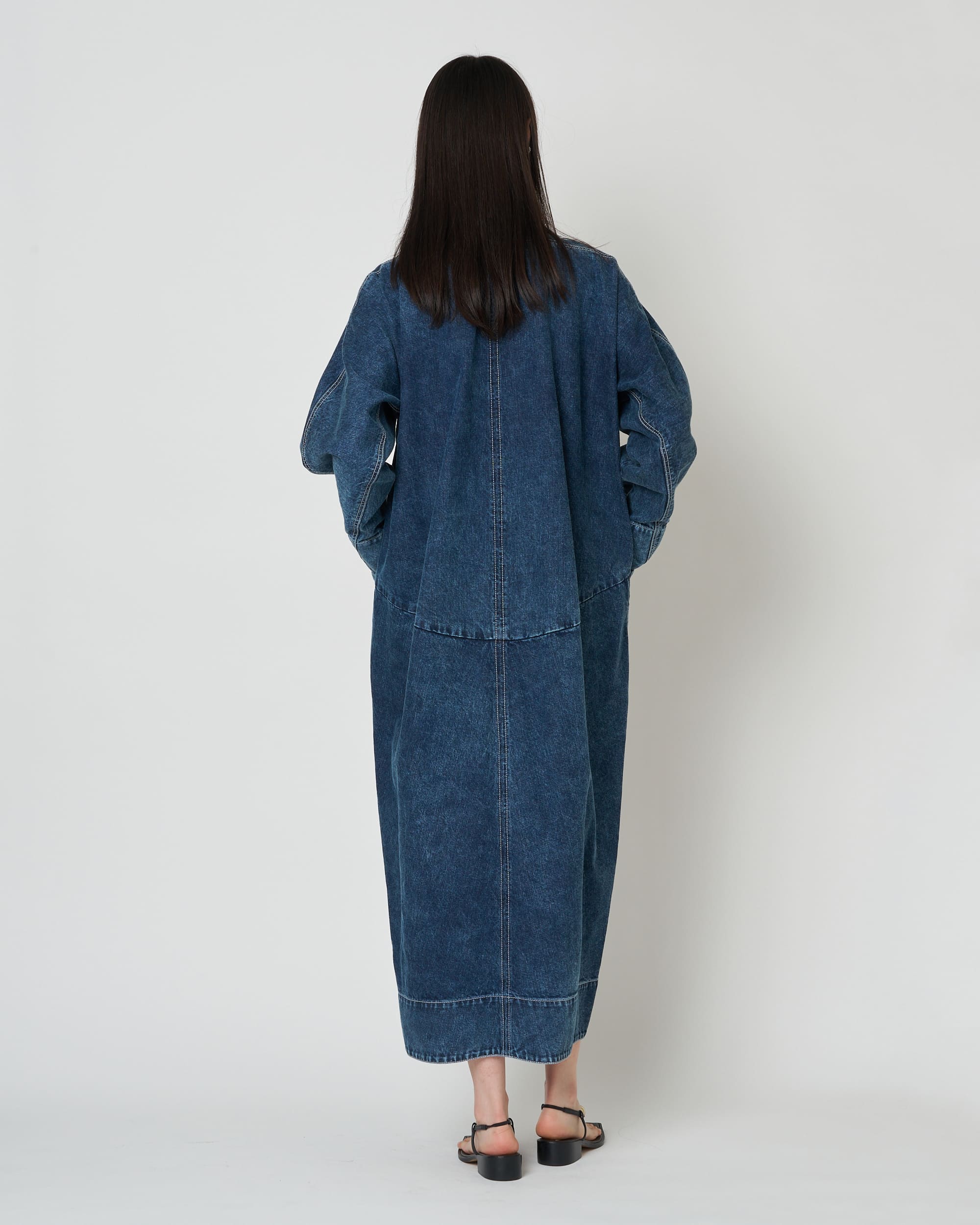 ELIANA - ROUND SHAPED VOLUME DENIM DRESS