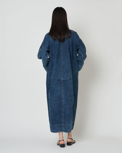 ELIANA - ROUND SHAPED VOLUME DENIM DRESS