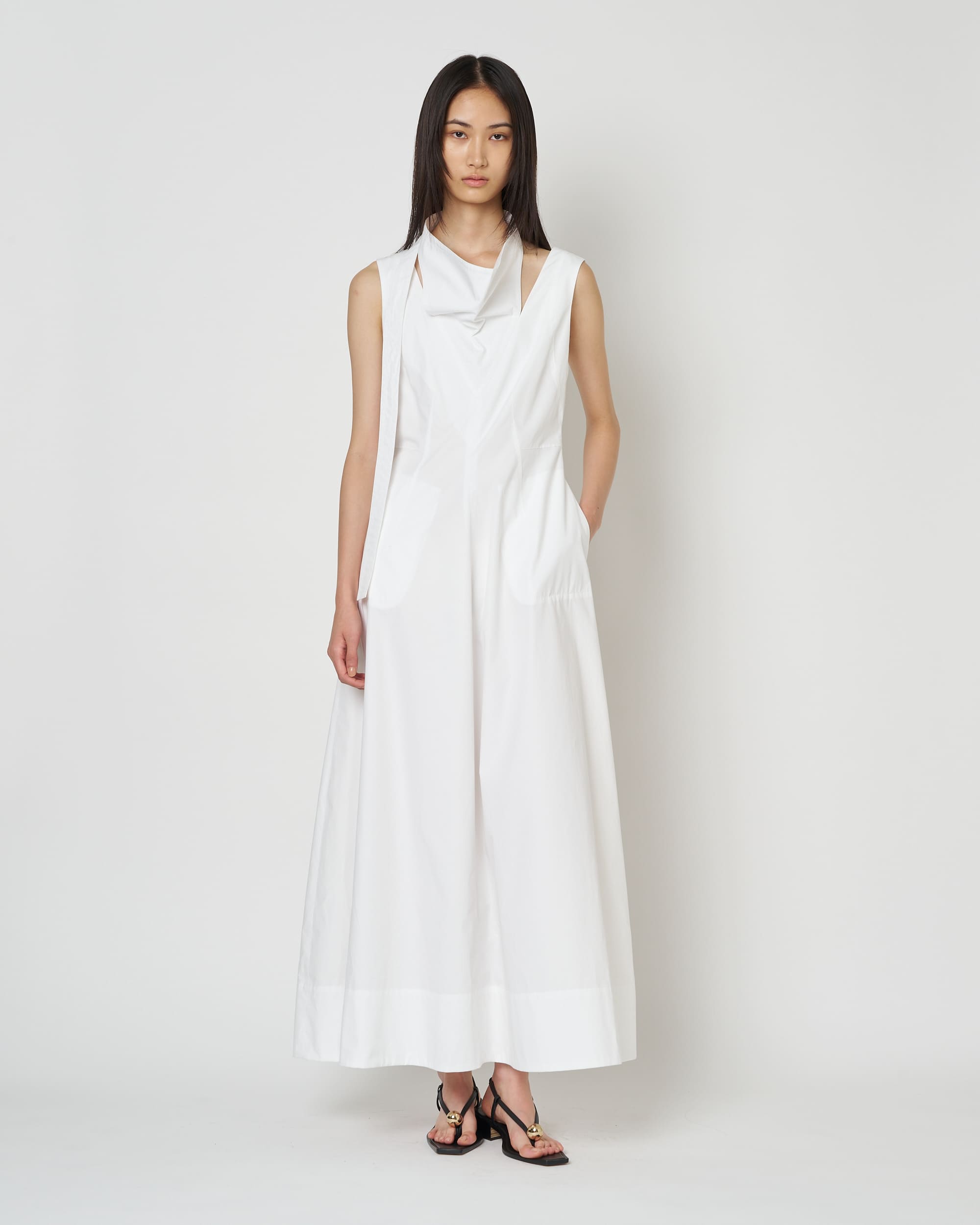 NOLIS - SCARF DETAIL FLARED DRESS