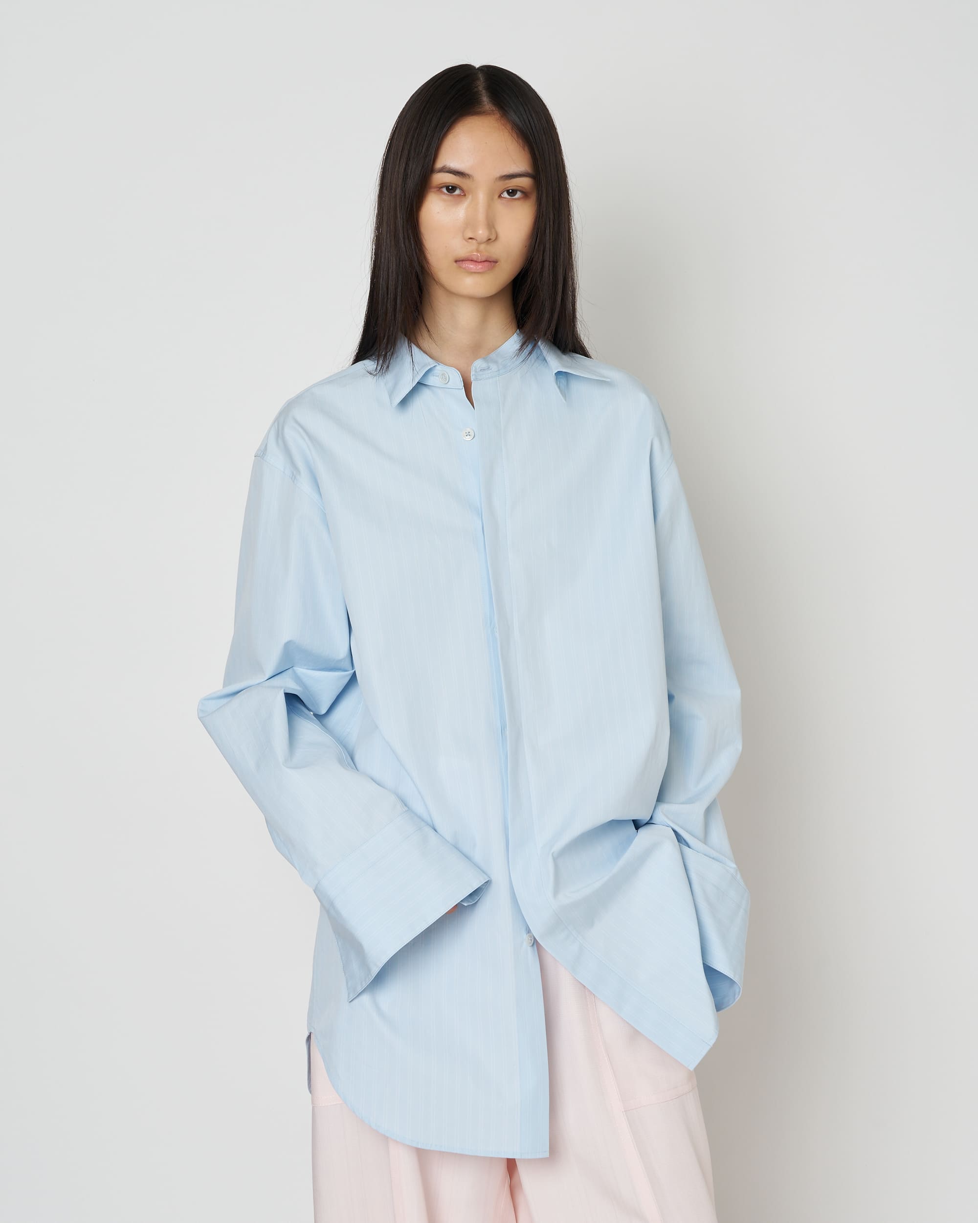 NAVIA - REMOVABLE COLLAR STRIPE SHIRT