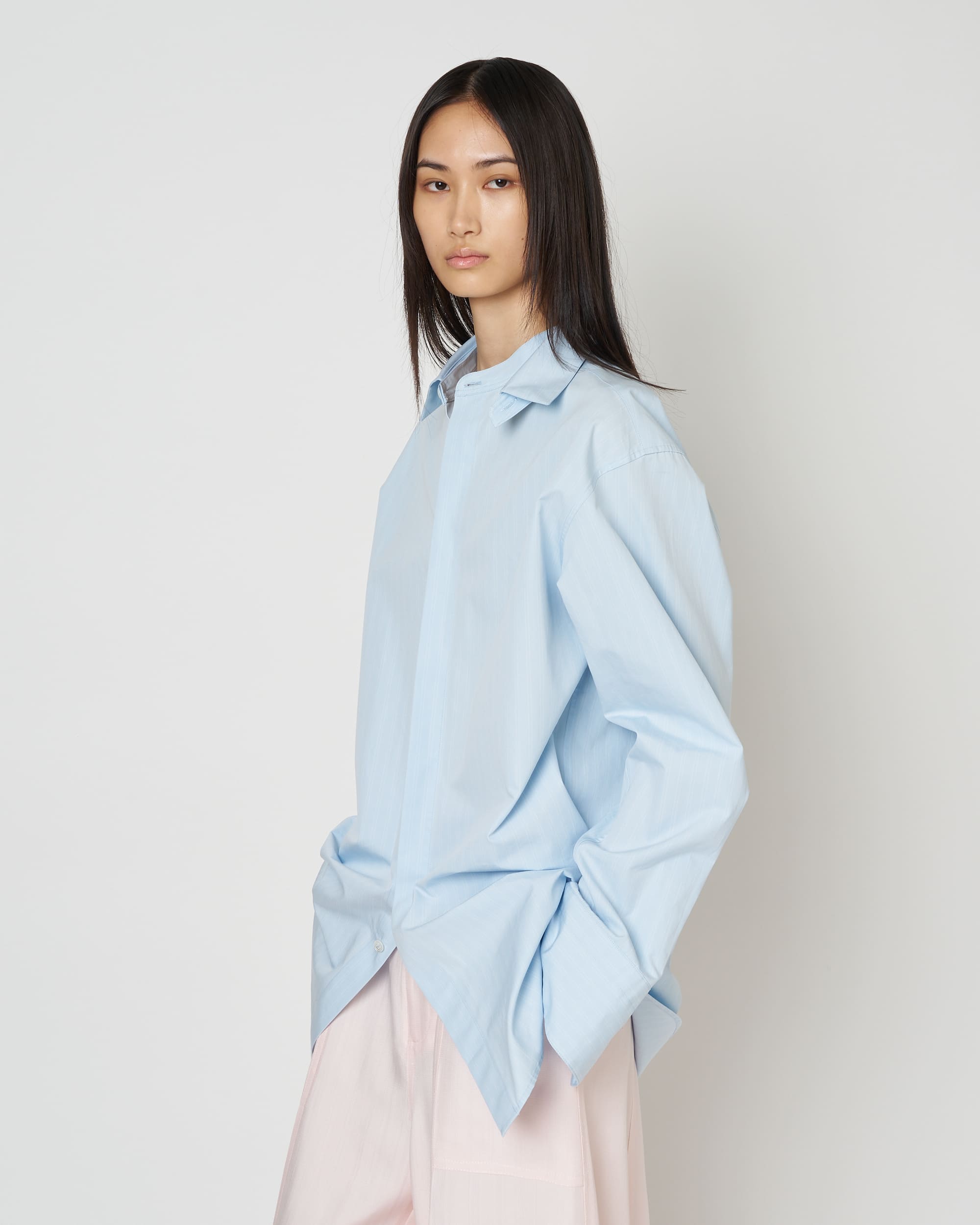 NAVIA - REMOVABLE COLLAR STRIPE SHIRT