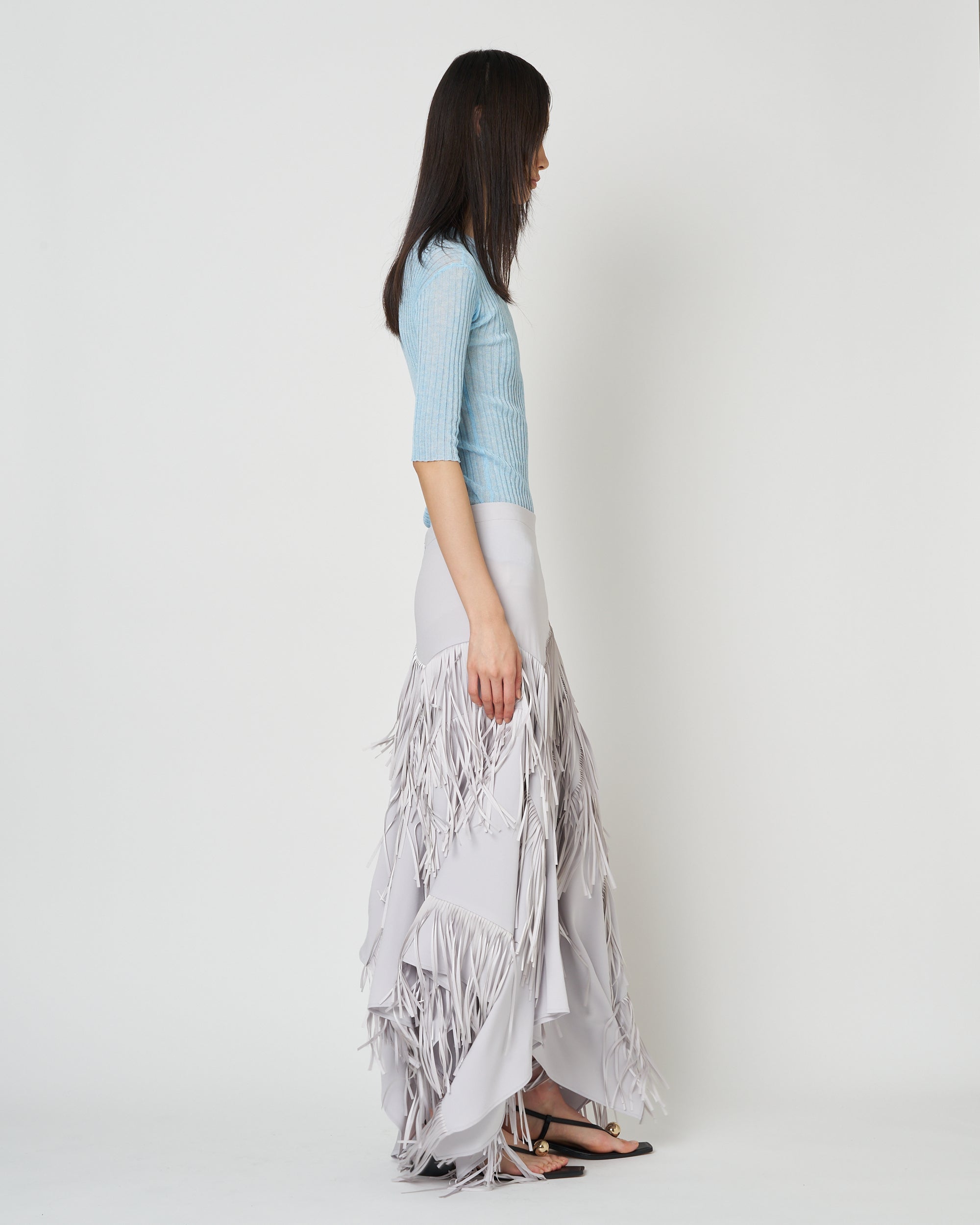 【PRE ORDER】NADIR - ASYMMETRY FRINGE SKIRT