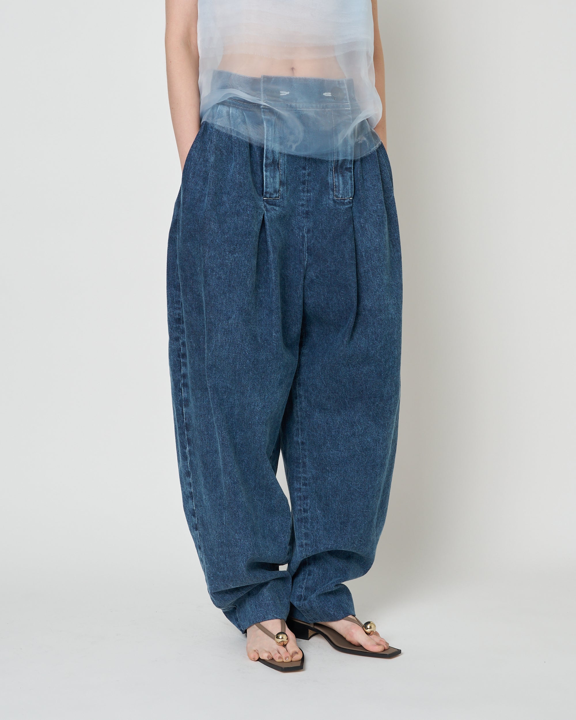 【PRE ORDER】NIRVANA - DENIM TUCK PANTS