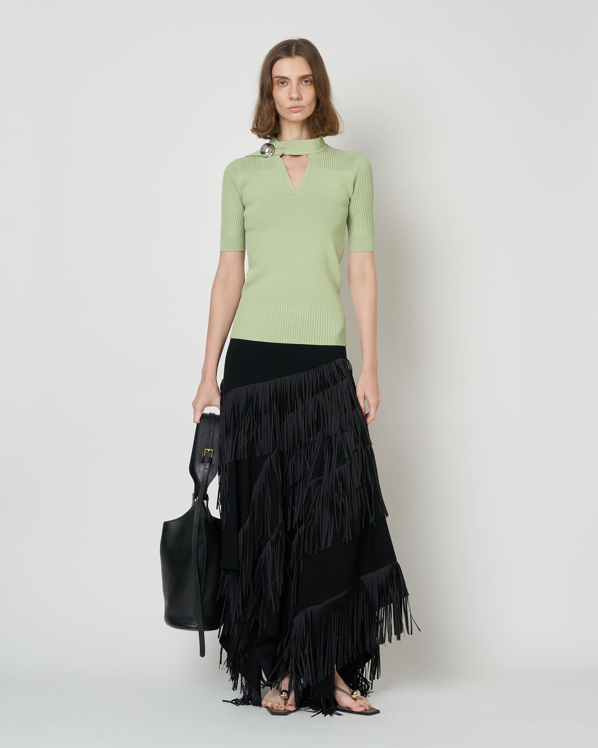 NAMIE - KNIT BUTTON TOP