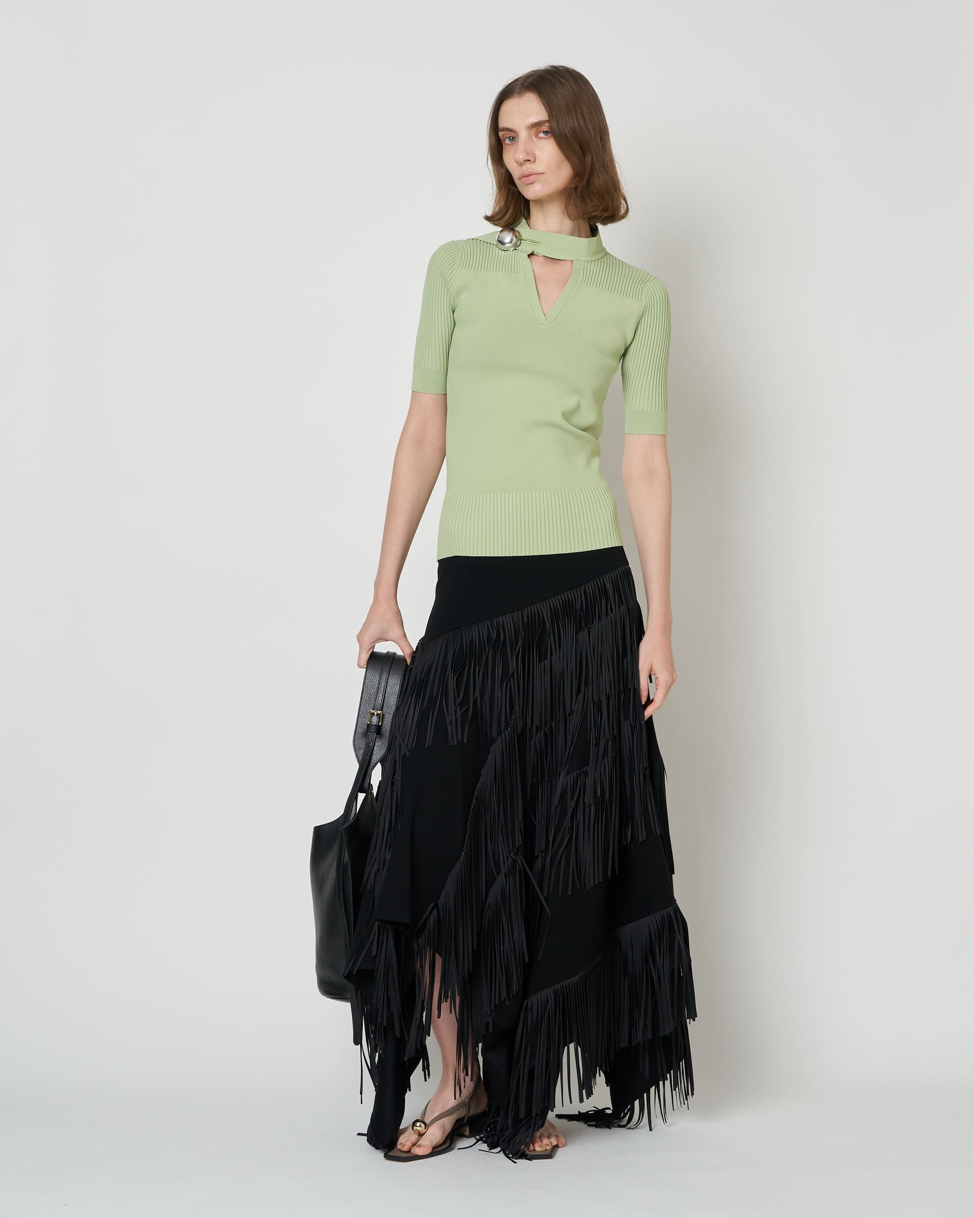 NAMIE - KNIT BUTTON TOP