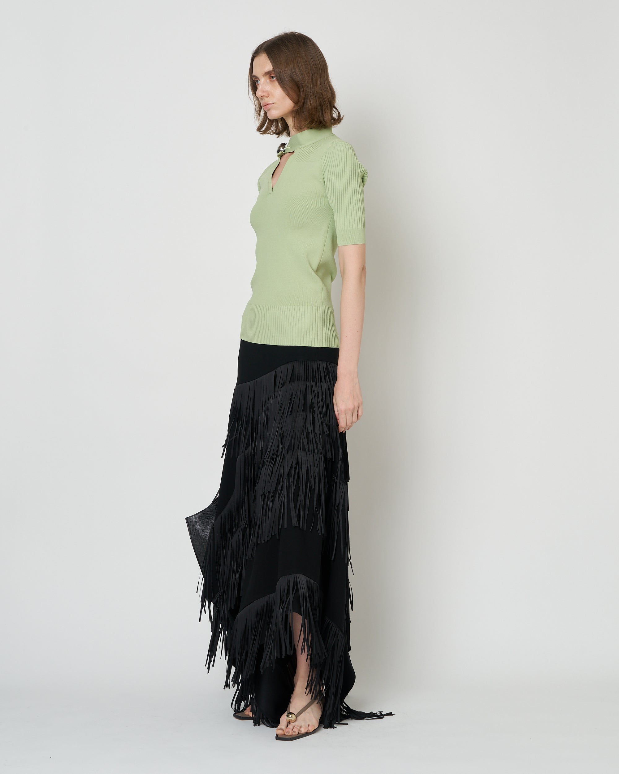 【PRE ORDER】NADIR - ASYMMETRY FRINGE SKIRT