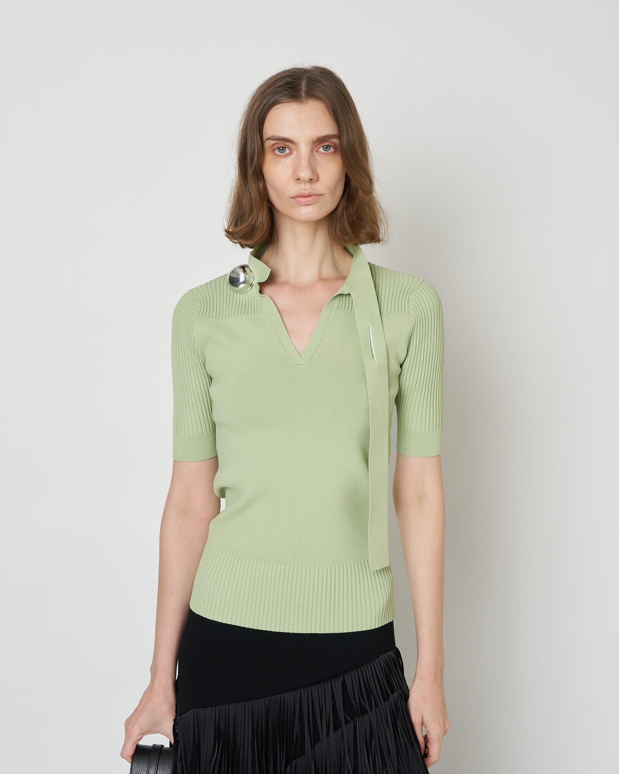 NAMIE - KNIT BUTTON TOP