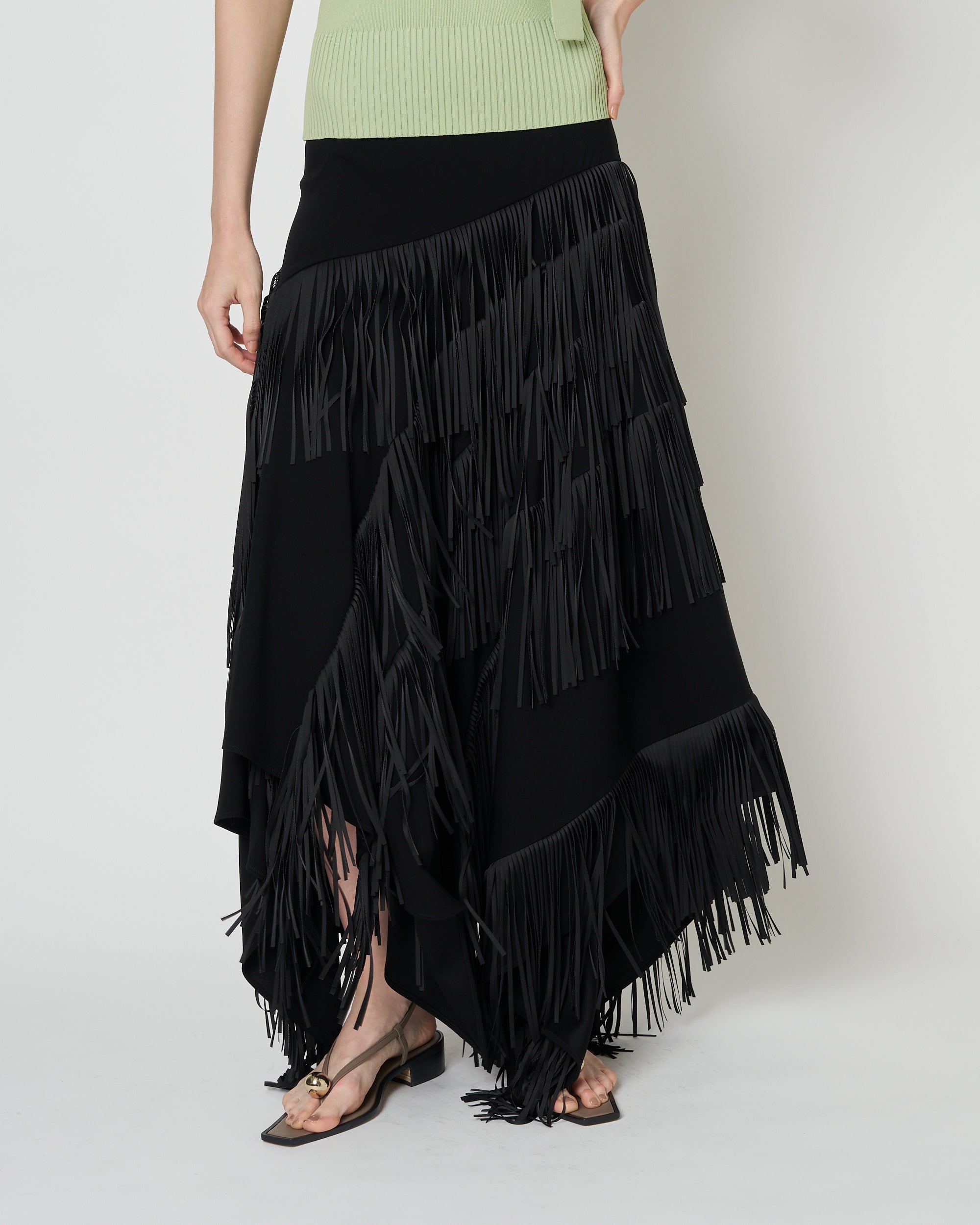 【PRE ORDER】NADIR - ASYMMETRY FRINGE SKIRT