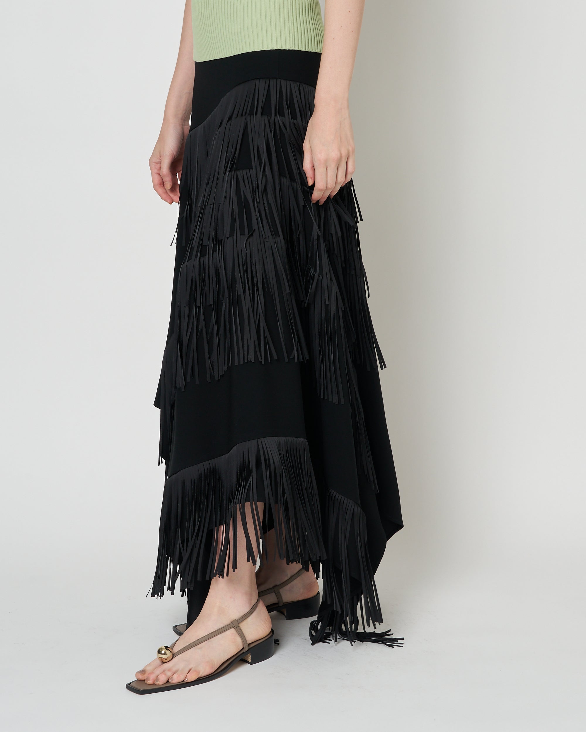 【PRE ORDER】NADIR - ASYMMETRY FRINGE SKIRT