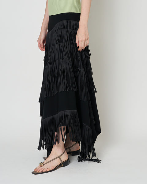 【PRE ORDER】NADIR - ASYMMETRY FRINGE SKIRT