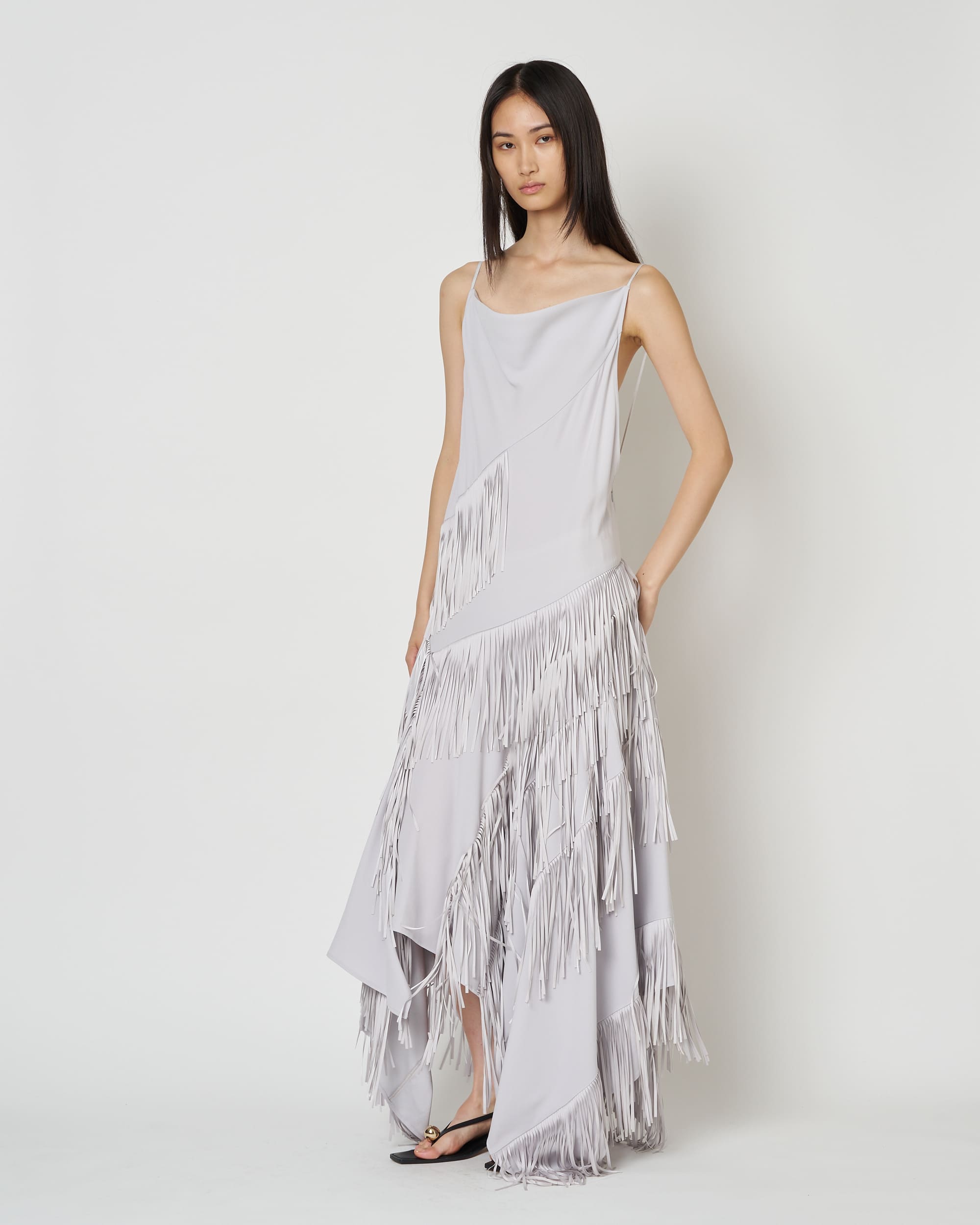 NOCTIS - ASYMMETRY FRINGE STRAP DRESS (SOLD OUT)