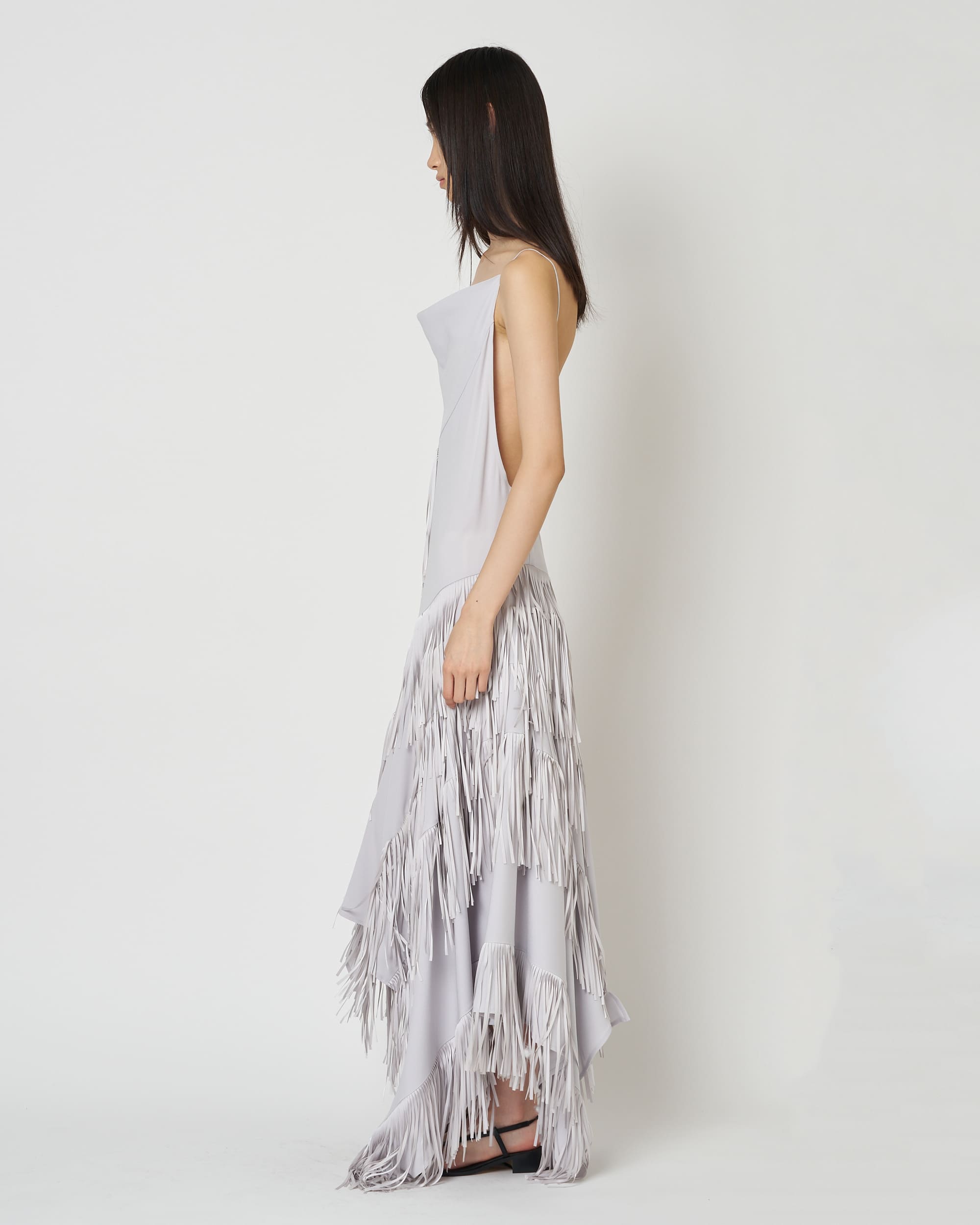 NOCTIS - ASYMMETRY FRINGE STRAP DRESS (SOLD OUT)