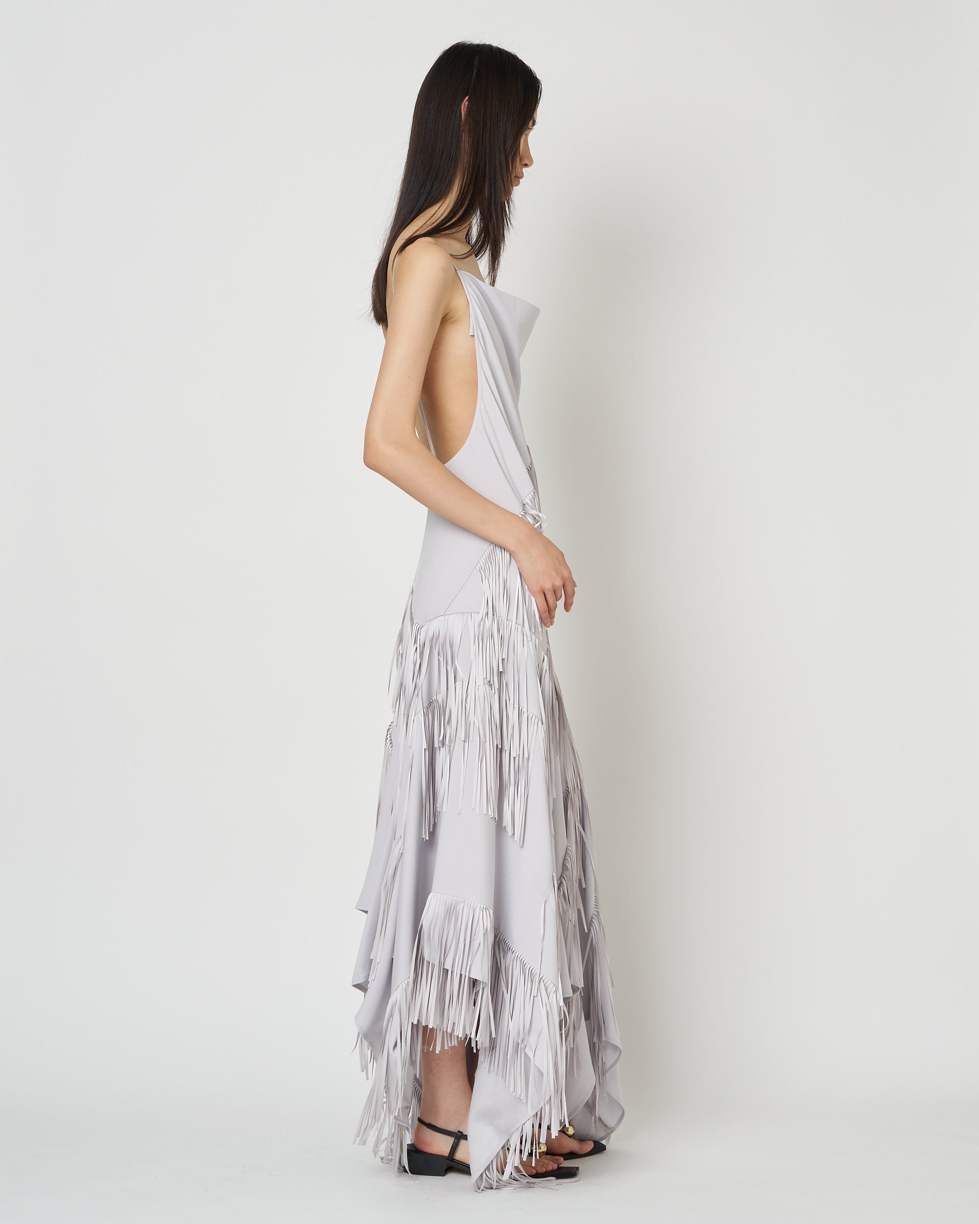 【PRE ORDER】NOCTIS - ASYMMETRY FRINGE STRAP DRESS