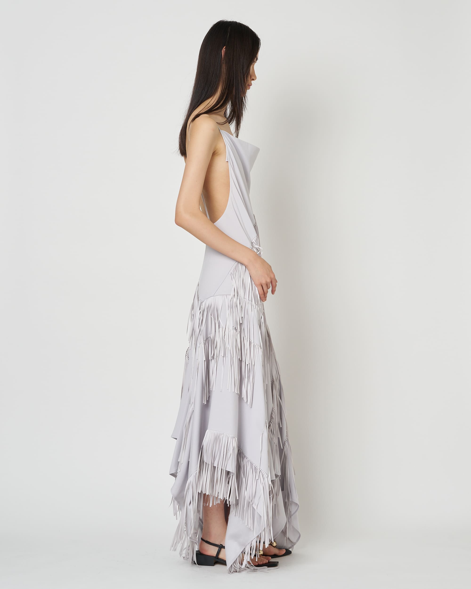NOCTIS - ASYMMETRY FRINGE STRAP DRESS (SOLD OUT)