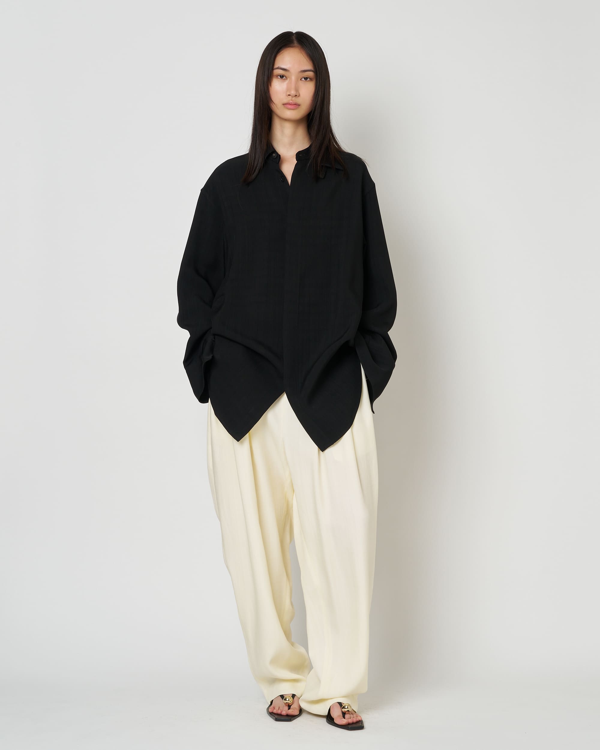 NAVIA - REMOVABLE COLLAR VISCOSE SHIRT