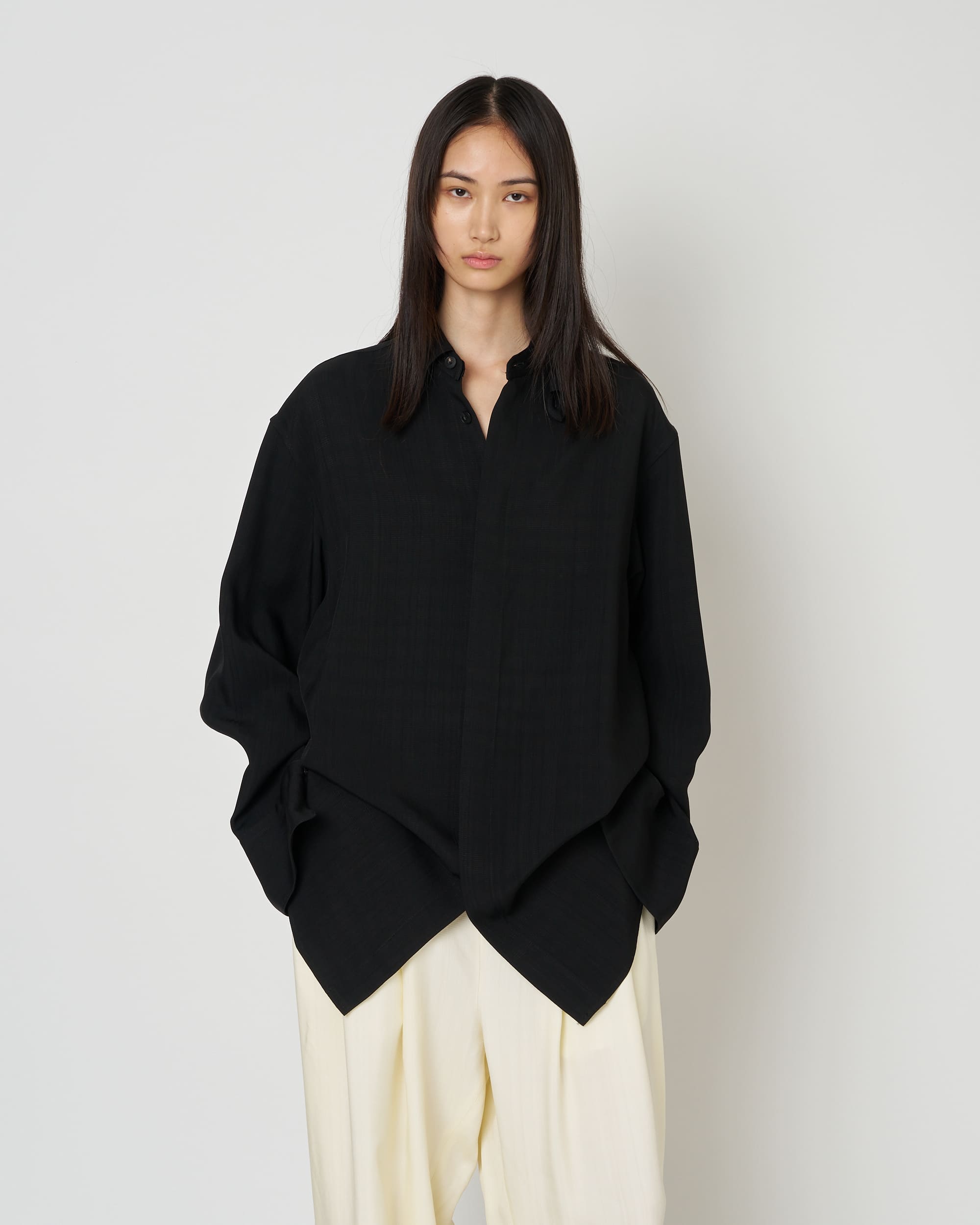NAVIA - REMOVABLE COLLAR VISCOSE SHIRT