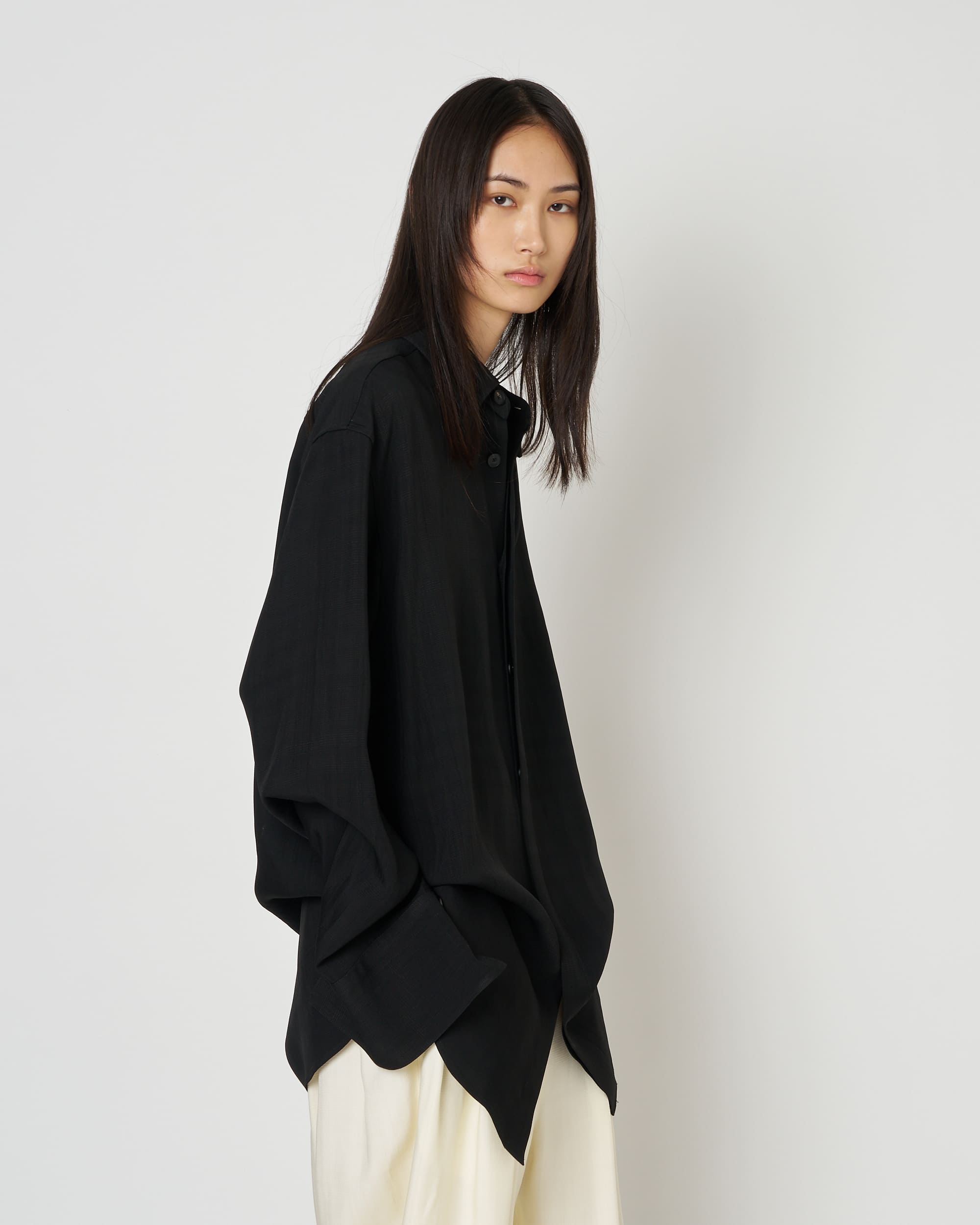 NAVIA - REMOVABLE COLLAR VISCOSE SHIRT