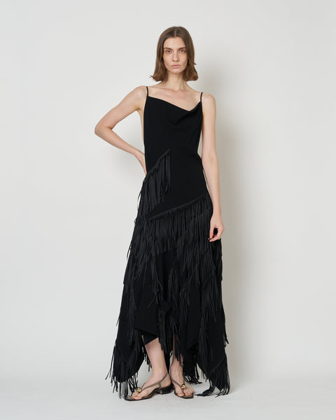 【PRE ORDER】NOCTIS - ASYMMETRY FRINGE STRAP DRESS