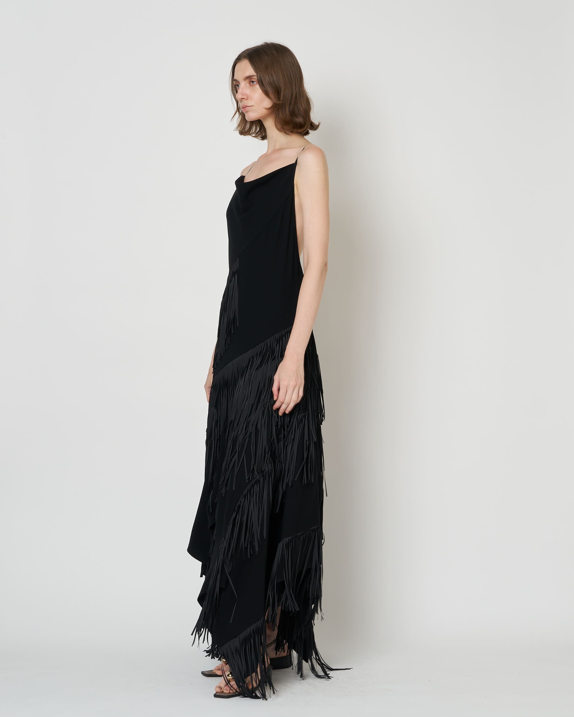 NOCTIS - ASYMMETRY FRINGE STRAP DRESS (SOLD OUT)
