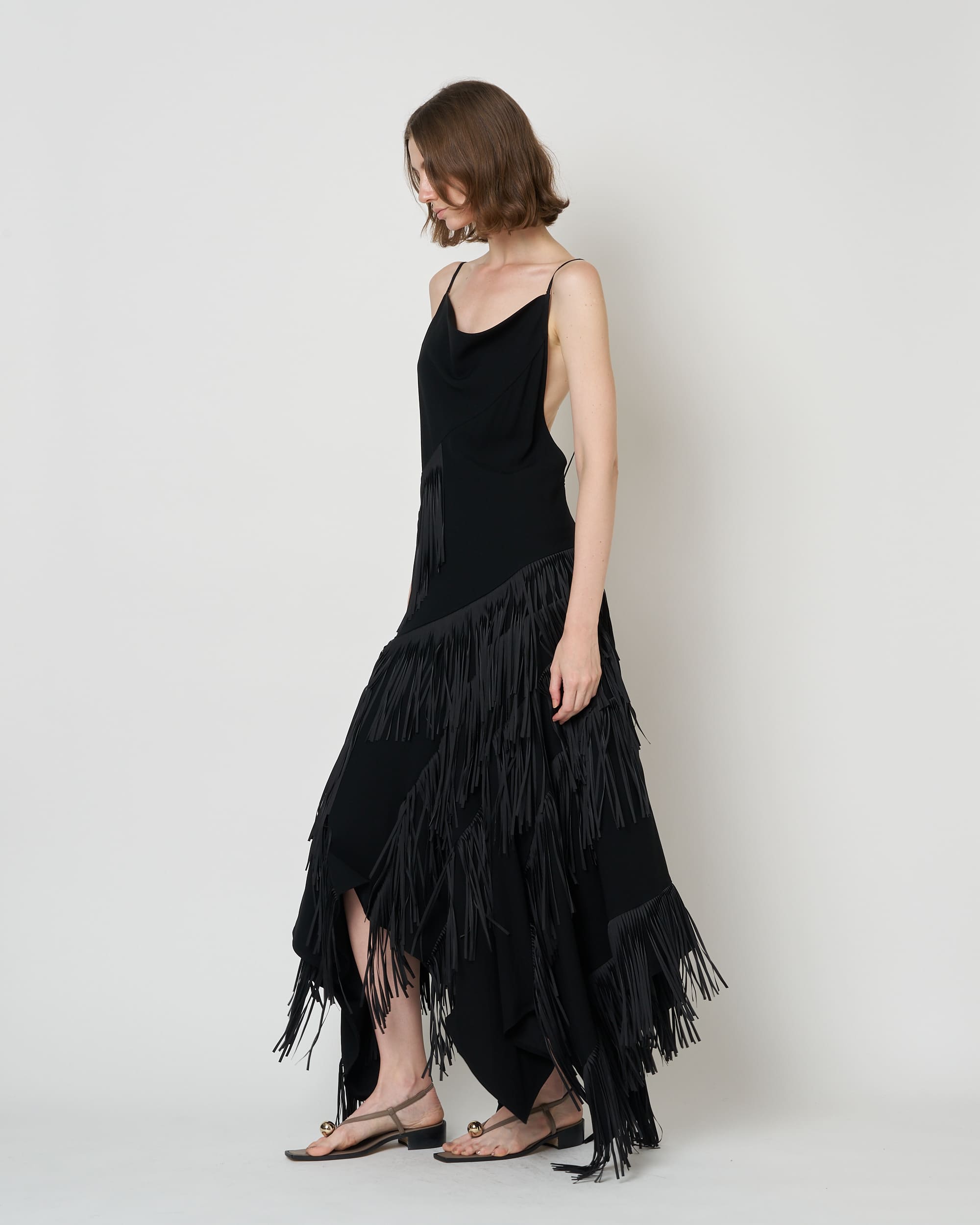 NOCTIS - ASYMMETRY FRINGE STRAP DRESS (SOLD OUT)
