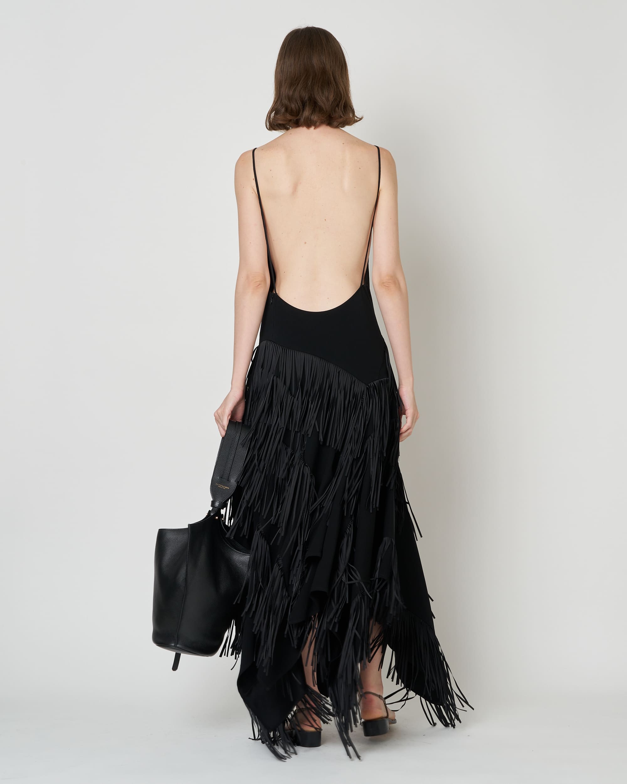 NOCTIS - ASYMMETRY FRINGE STRAP DRESS (SOLD OUT)