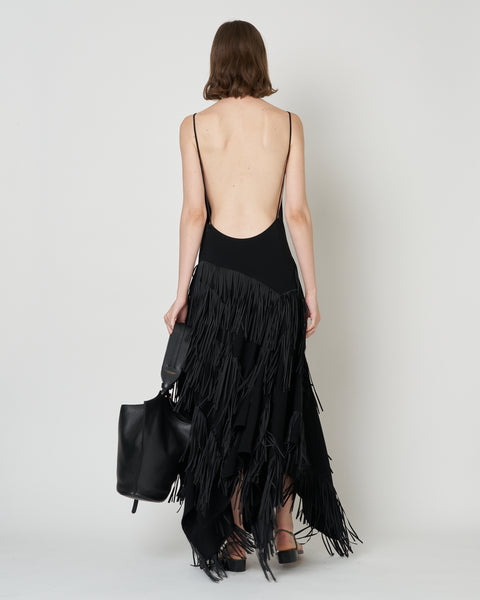 【PRE ORDER】NOCTIS - ASYMMETRY FRINGE STRAP DRESS