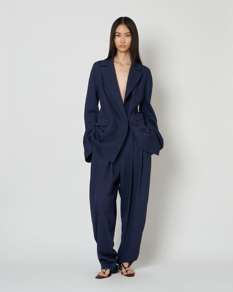 ISPARTA - WIDE SILHOUETTE WOOL TUCKED TROUSERS