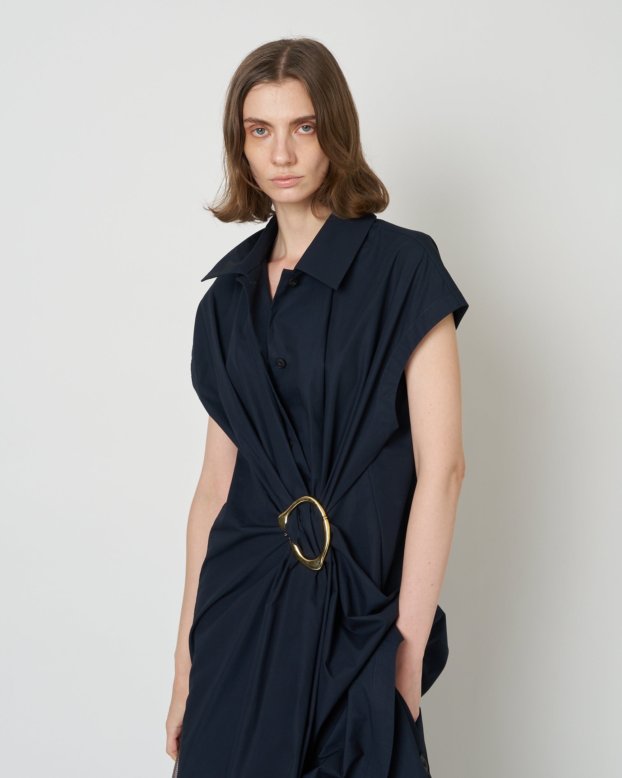 【PRE ORDER】NOA - COTTON GATHERED TOP WITH BUCKLE