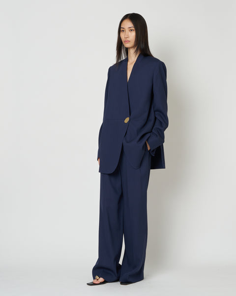 【PRE ORDER】HARU - COLLARLESS SUMMER WOOL TAILORED BLAZER