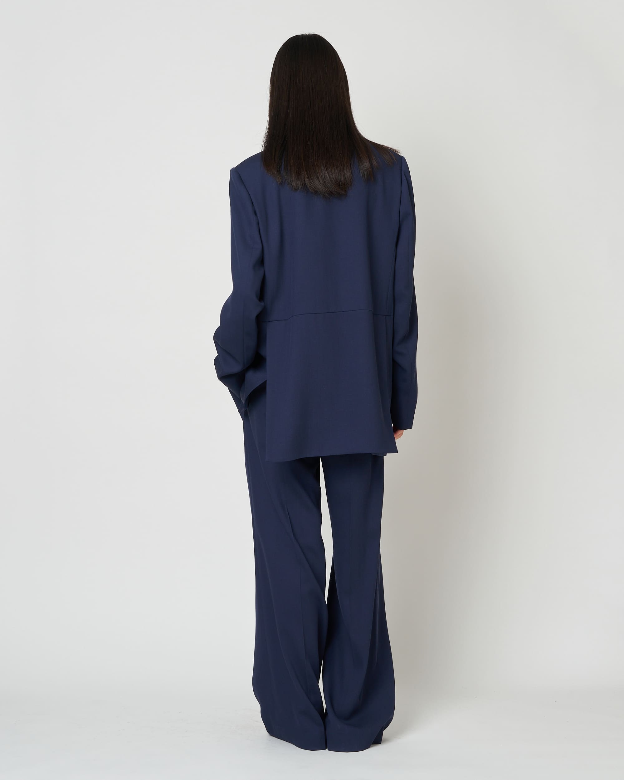 HARU - COLLARLESS SUMMER WOOL TAILORED BLAZER