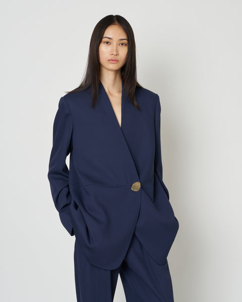 【PRE ORDER】HARU - COLLARLESS SUMMER WOOL TAILORED BLAZER