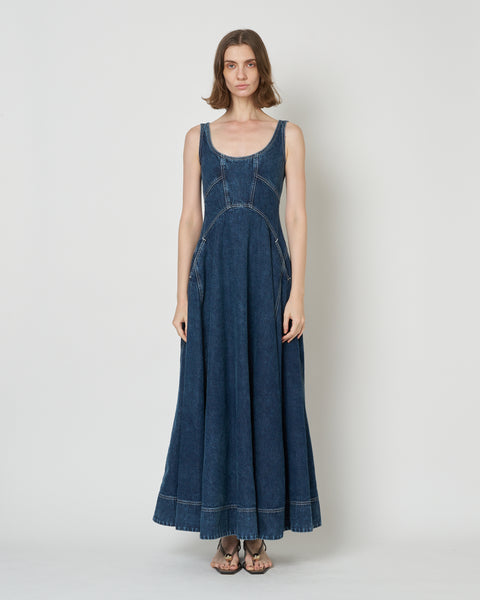 【PRE ORDER】NALEEN - ROUND NECK DENIM DRESS