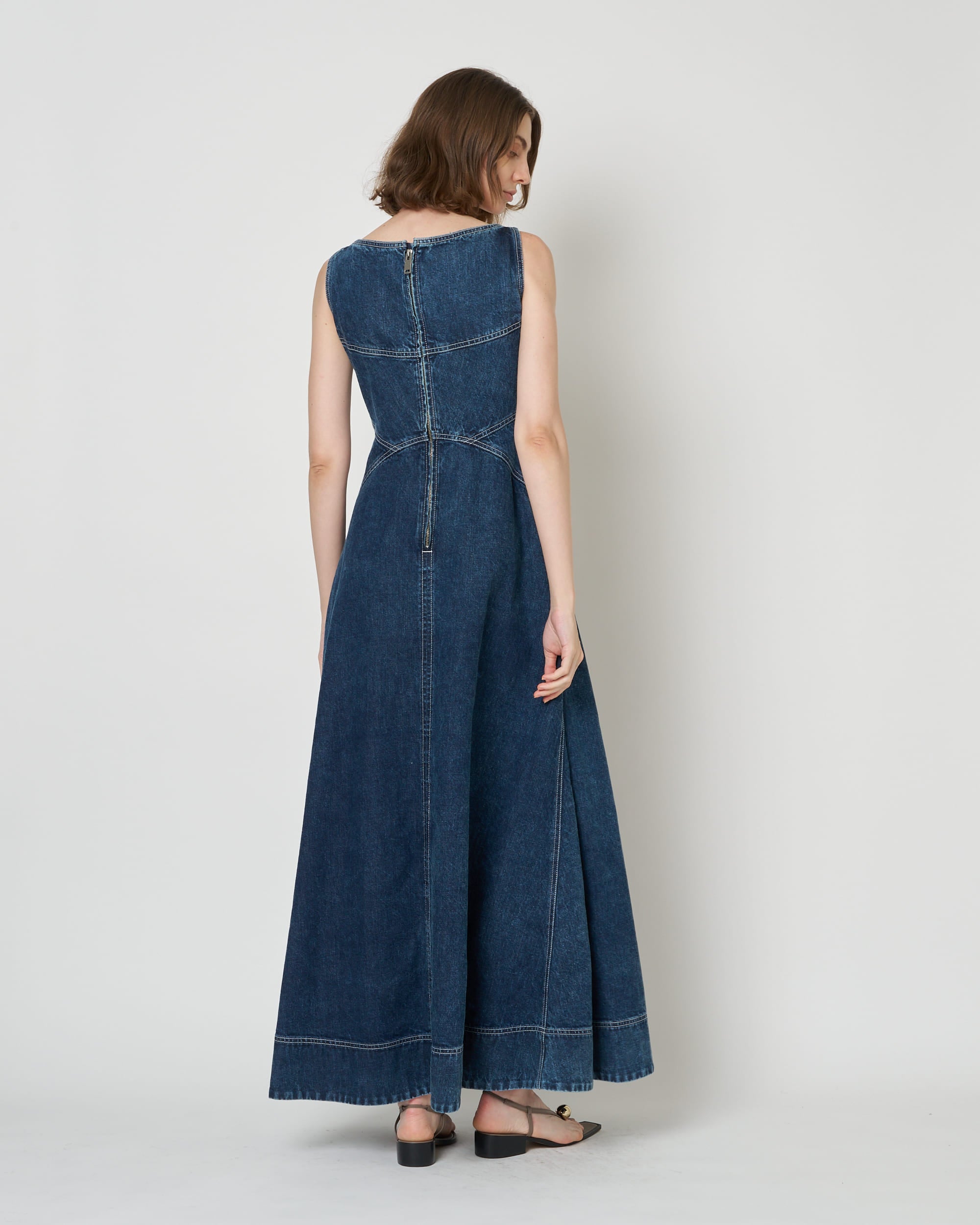NALEEN - ROUND NECK DENIM DRESS（SOLD OUT）