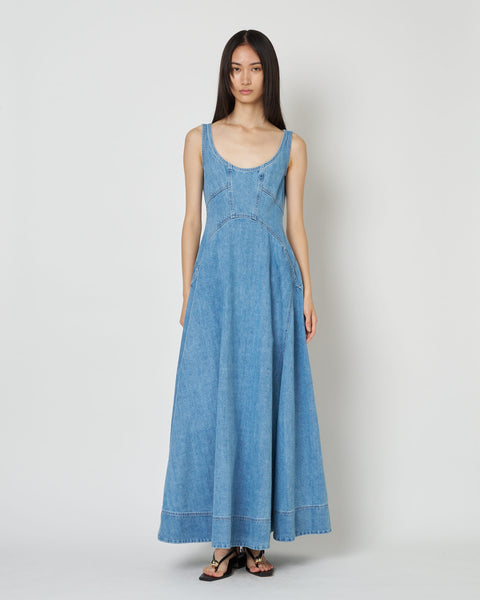 NALEEN - ROUND NECK DENIM DRESS（SOLD OUT）