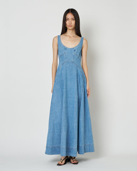 【PRE ORDER】NALEEN - ROUND NECK DENIM DRESS
