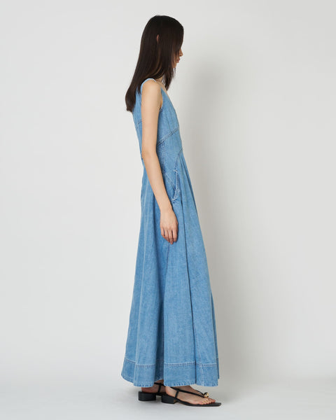 NALEEN - ROUND NECK DENIM DRESS（SOLD OUT）