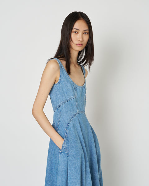 【PRE ORDER】NALEEN - ROUND NECK DENIM DRESS