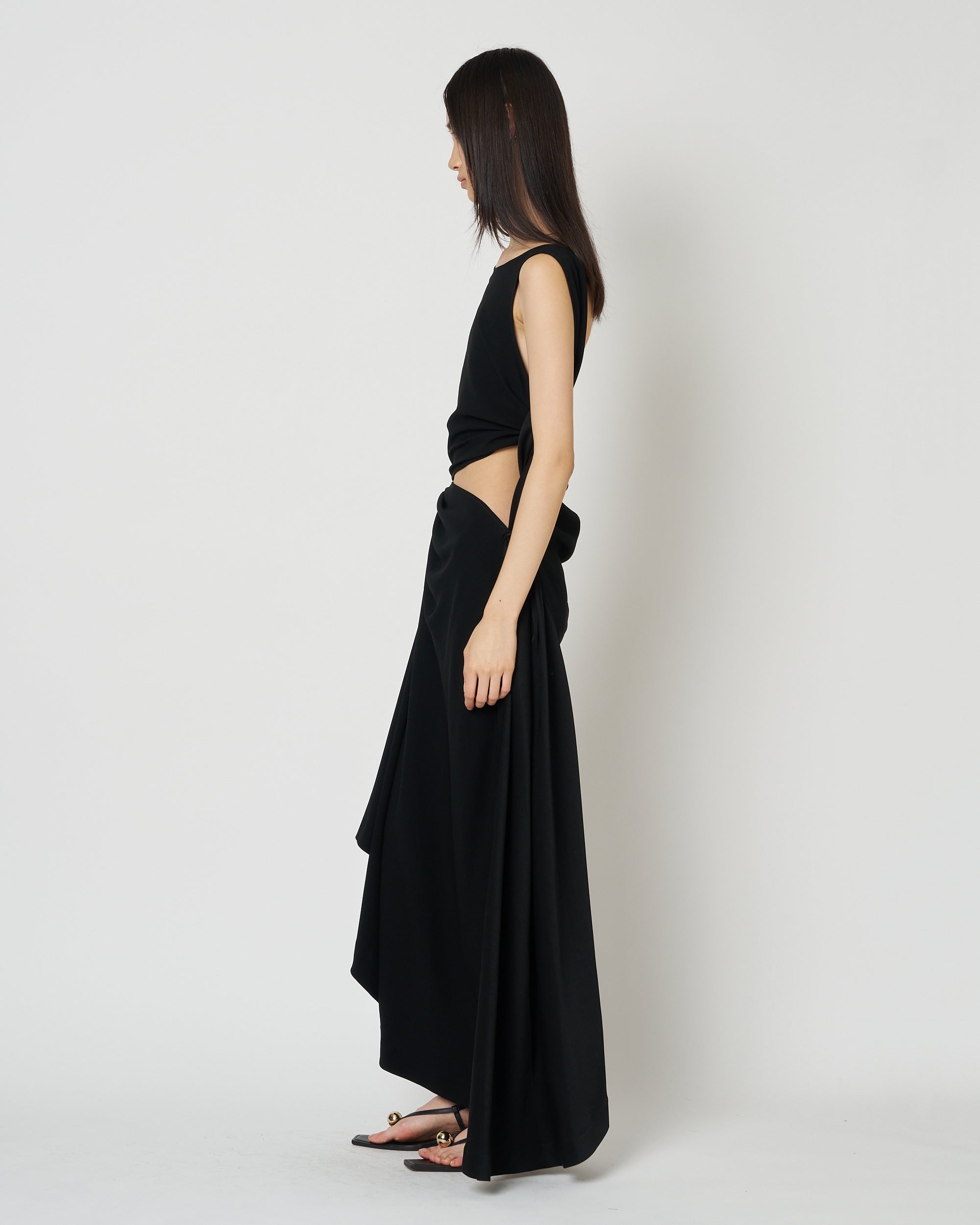 DANIELLA - ASYMMETRY GATHERED DRESS