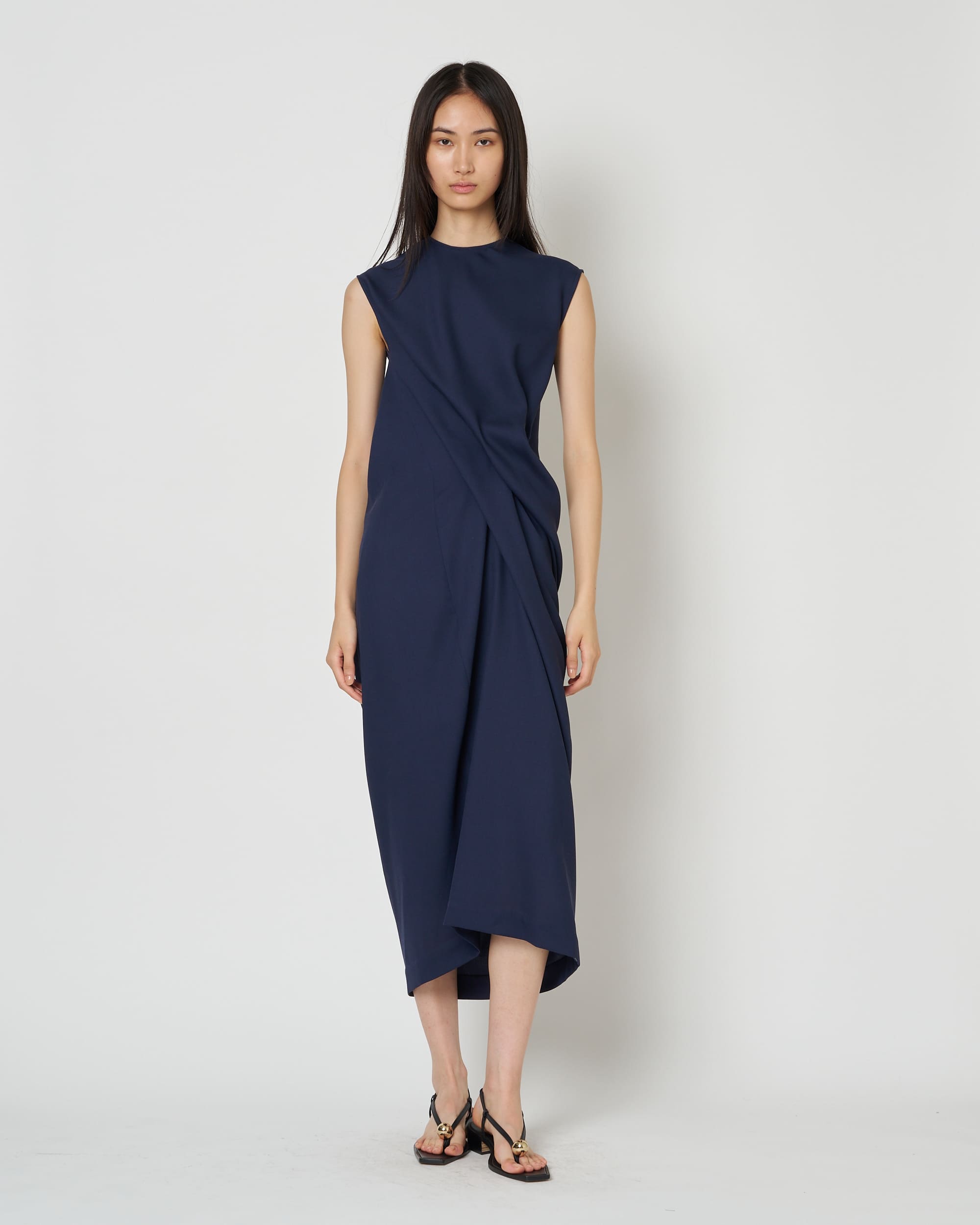 LULEA - SUMMER WOOL DRAPED DRESS