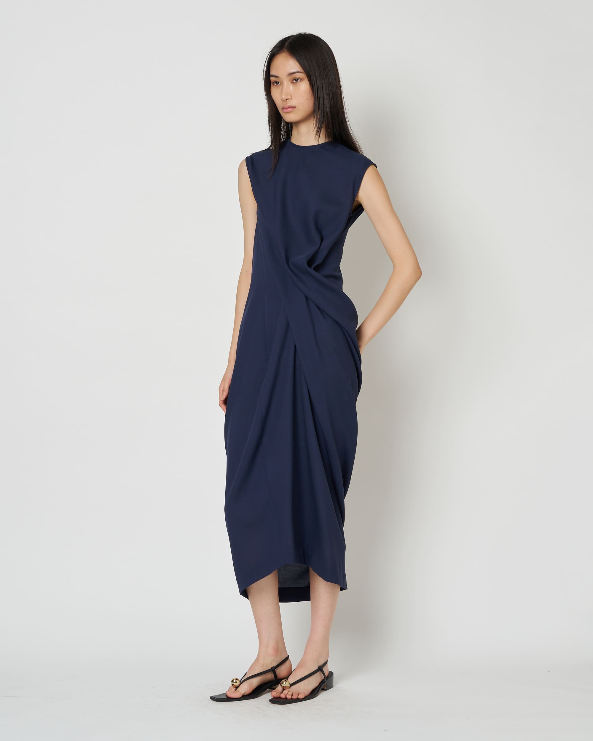 LULEA - SUMMER WOOL DRAPED DRESS