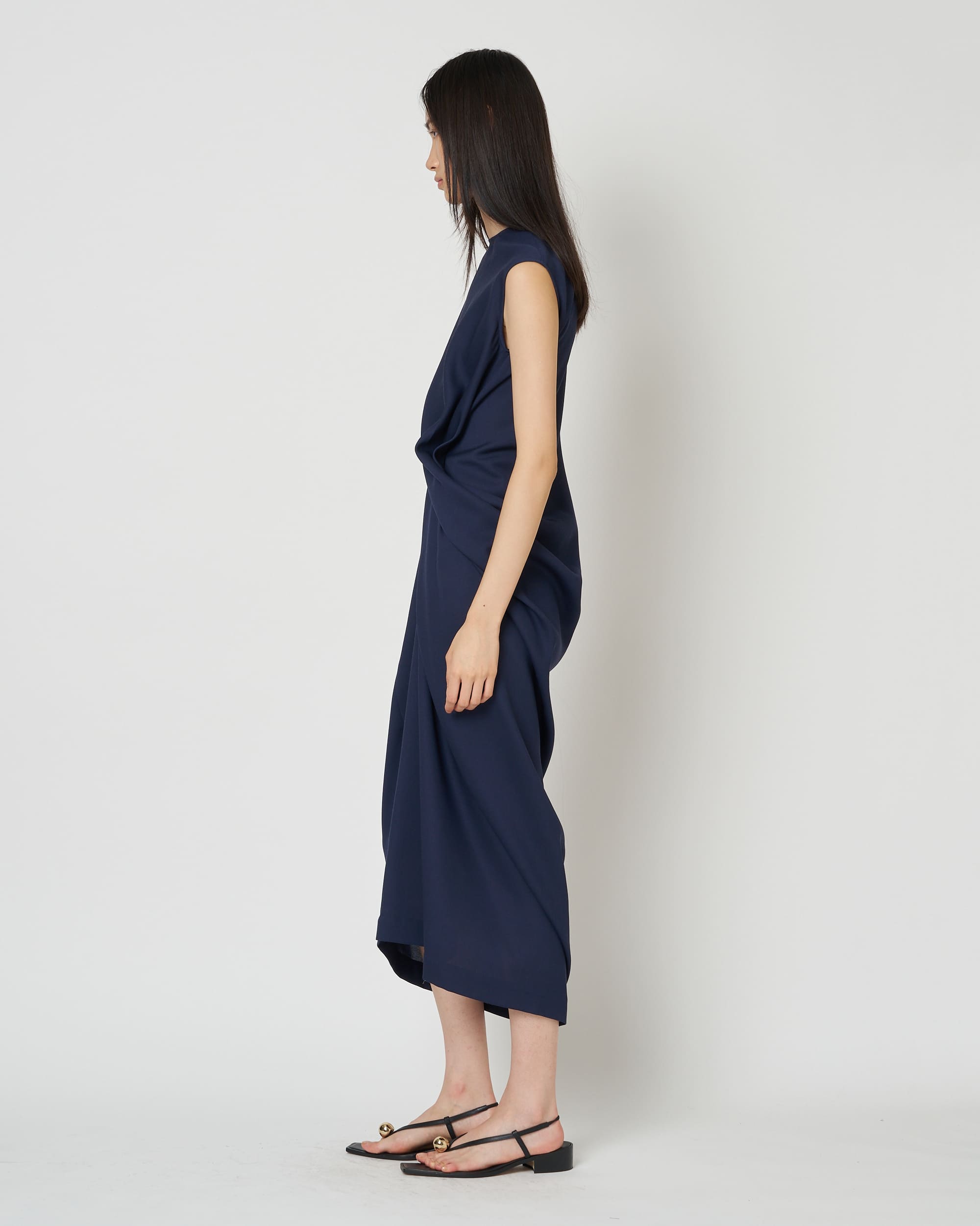LULEA - SUMMER WOOL DRAPED DRESS